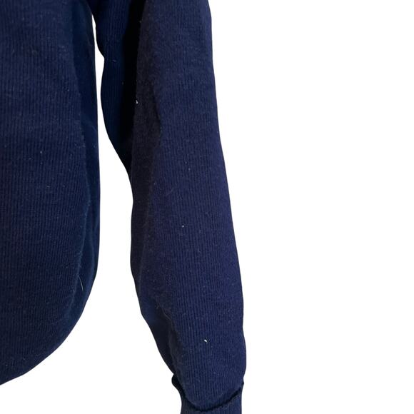 Vintage Pitlochry Navy Blue Cardigan Sweater Women Sz Medium Floral Embroidered - Picture 15 of 16